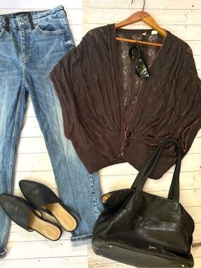 Moth linen blend dolman sleeve cardi